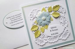 Kartka ŚLUBNA biało-błękitna