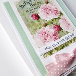 Kartka UNIWERSALNA miętowo-różowa - Miętowo-różowa kartka w przestrzennej kopercie