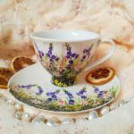 Komplet z letnią łąką. Ręcznie malowany polne dzwonki - ręcznie malowane