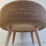 Stolik kawowy puf rustykalny boho handmade - Spód może się różnić w zależności od użytych materiałów