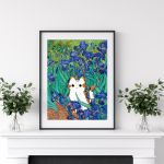 Plakat z trzykolorowym kotem Irysy Van Gogha - prezent dla miłośnika kotów