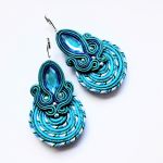 Turquoise Spiral kolczyki sutaszowe - 