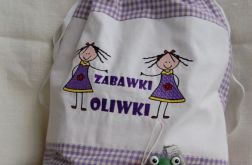 Worek na zabawki z imieniem dziecka - wersja dziewczęca