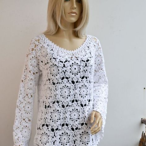 REZERWACJA  sweterek w kolorze białym