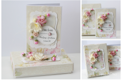 Kartka z pudełkiem zestaw ślubny B1