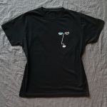 Czarna koszulka twarz ręcznie malowana unisex - T-shirt unisex