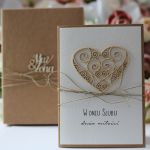 Rustykalna kartka ślubna z pudełkiem 5 - stylowa kartka ślubna