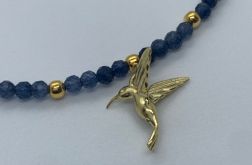 Naszyjnik choker naturalne szafiry i srebro 925