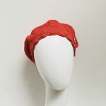 Klasyczny beret francuski z antenką czerwony - szydełkowy beret