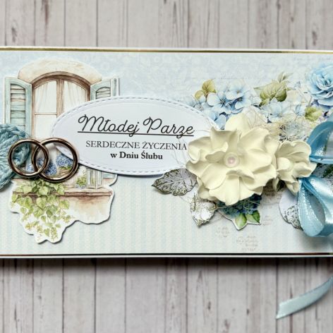 Ślubna błękitna kartka 