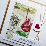 Kartka życzenia powrotu do zdrowia z ważką  - Kartka handmade z życzeniami zdrowia