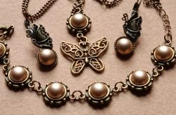 Biżuteria - Motyle i złote perełki