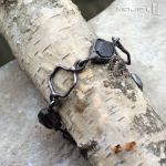 Granat ciosany bransoletka III - bransoletka z cynowanej miedzi z granatami