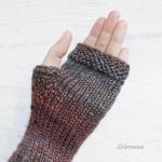 Krótkie mitenki Brąz i Teal - 