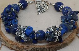 Niezwykła bransoletka z Lapis Lazuli "Motyle"