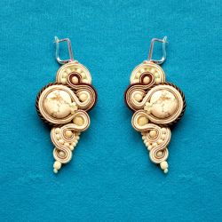 Kolczyki Kremowo - Beżowe