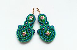 Green Cloisonne kolczyki sutasz