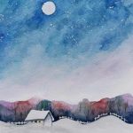 Pejzaż-awarela formatu 24x18 cm  - 