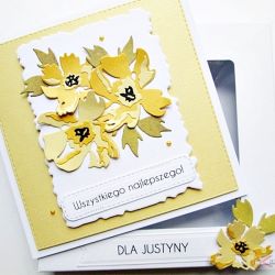 Kartka UNIWERSALNA z żółtymi kwiatami