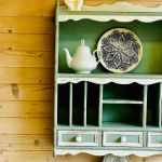 Ręcznie stylizowana półka rustykalna z szufladkami - 