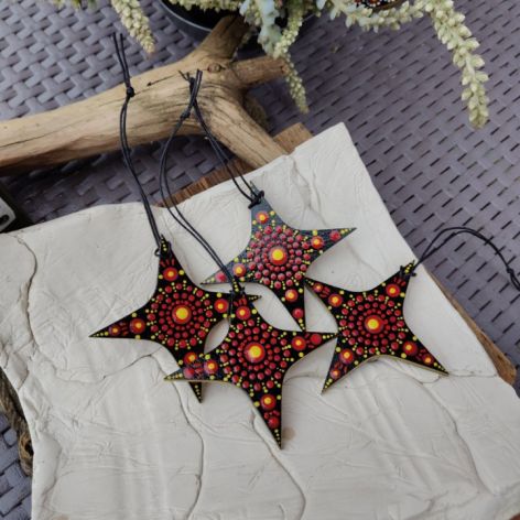 Ręcznie malowane gwiazdki – zawieszki w stylu mandali