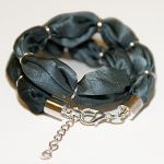 Bransoletka jedwabna - platyna - 