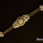 Bracelet white gold wedding soutache - 