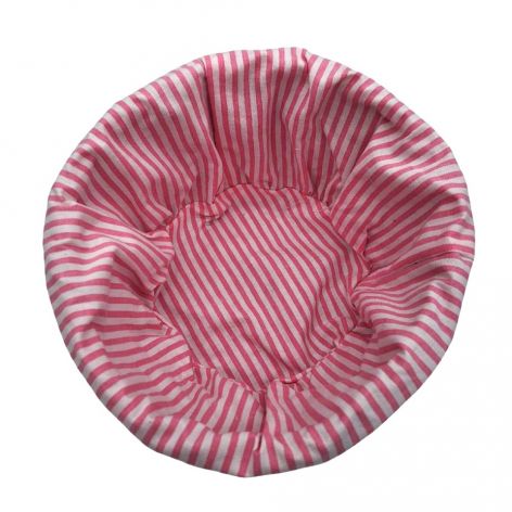 Koszyk Wiklinowy z Materiałową Wkładką Rękodzieło 24x13 cm Różowy 