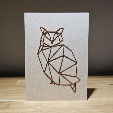 Kartka okolicznościowa - haftowana - sowa