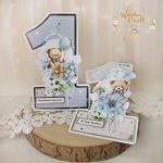 Kartka cyferka na roczek "Baby Blue 1" GOTOWA - 