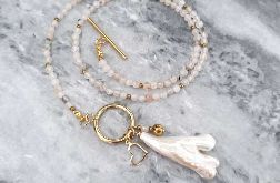 Naszyjnik z agatu i nieregularnej perły