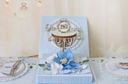 Exploding box komunijny kartka "LovelyBlue 1"