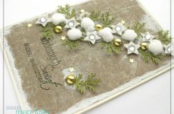 Zaśnieżona kartka świąteczna z girlandą