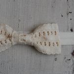 Opaska niemowlęca - Koronkowa w złamanej bieli - 