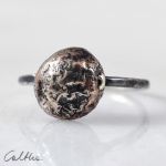 Kamyk - srebrny pierścionek z miedzią rozm. 16 (2210-01) - miedziany pierścień