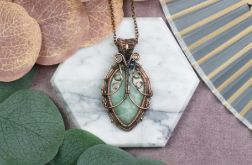 Miedziany wisiorek wire wrapping z amazonitem #531