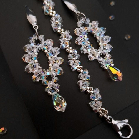 Kryształkowy komplet ślubny