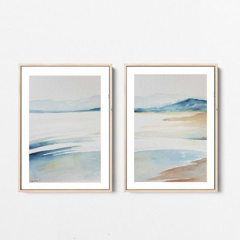 Pejzaż-dwie prace formatu A5 