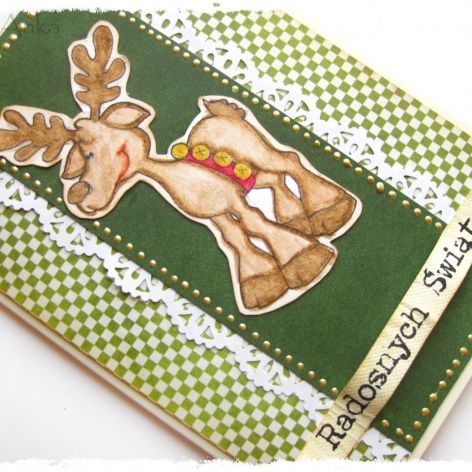 Kartka świąteczna z reniferem