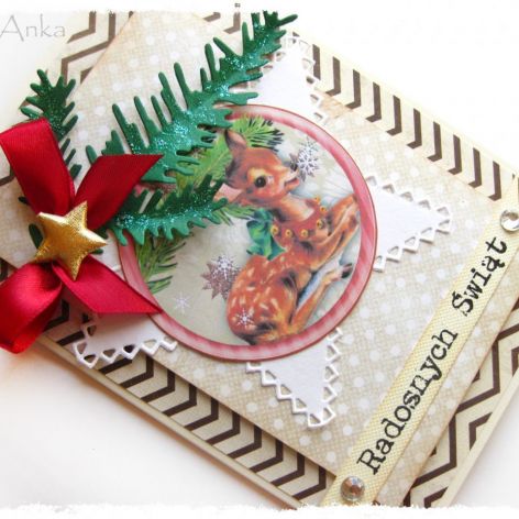 Kartka świąteczna z sarenką