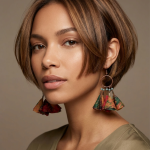 Kolczyki Kwiatki Kolorowe z Koralikami Etno Biżuteria - 