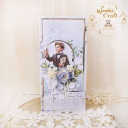 Kartka komunijna pamiątka "BlueRoses2" GOTOWA