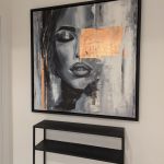 Abstrakcja Kobieta MIEDZIANA ręcznie malowany obraz XXL 100x100 - 