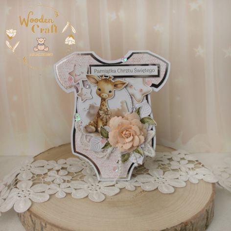 Kartka body na chrzest "Cute Baby Girl"GOTOWA