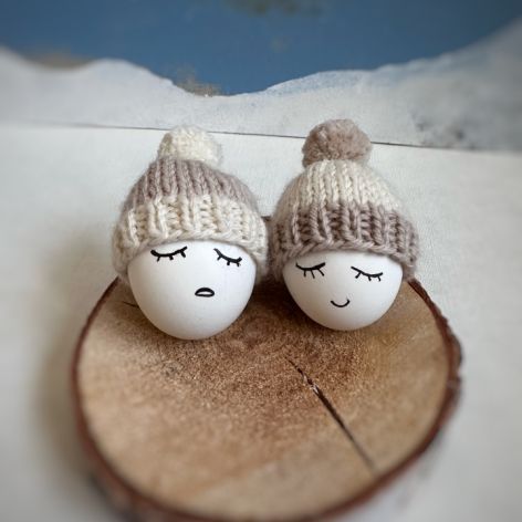 Czapeczki na jajka wielkanocne - zestaw 2 szt.