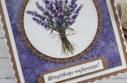 Kartka urodzinowa (lub na inną okazję) z bukietem lawendy