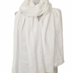 SZAL LNIANY DAMSKI SZALIK BIAŁY FELTMONDO  - Szal lniany