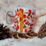 Ręcznie malowany wiejski kubek podwórko 270 ml. - ręcznie malowany