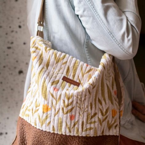 Sztruksowa boho bag w kwiaty