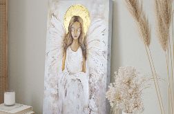 Ręcznie malowany Anioł na płótnie 40x60 cm